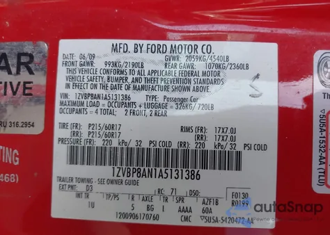 2010 Ford Mustang V6/V6 Premium from USA, damaged, VIN 1ZVBP8AN1A5131386